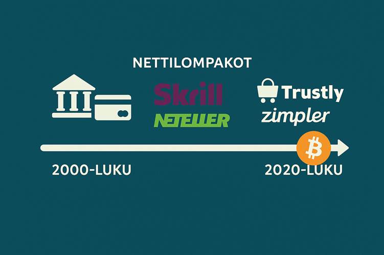 nettikasinoiden maksutavat ovat kehittyneet hurjasti 2000-luvulla